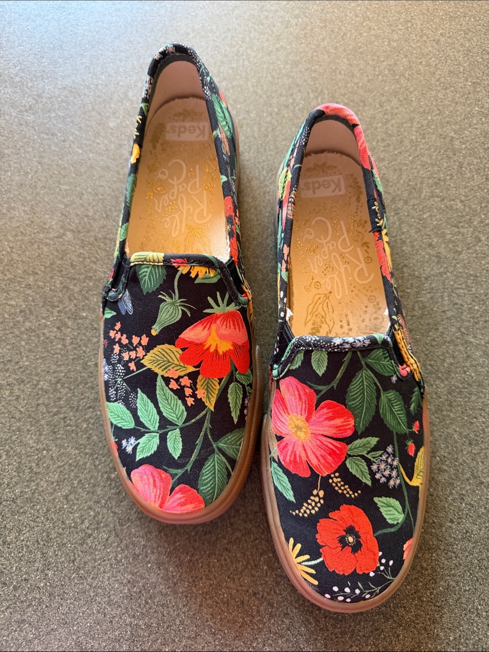 Keds x Rifle Paper Co Botanical Floral Slip-On Sneakers Sz 7.5